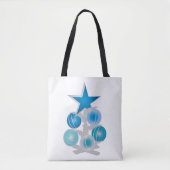 Blauer Weihnachtsbaum Tasche (Vorderseite)
