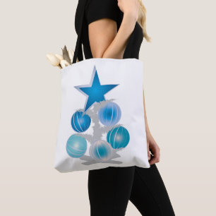 Blauer Weihnachtsbaum Tasche
