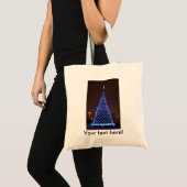 Blauer Weihnachtsbaum Tragetasche (Vorderseite (Produkt))