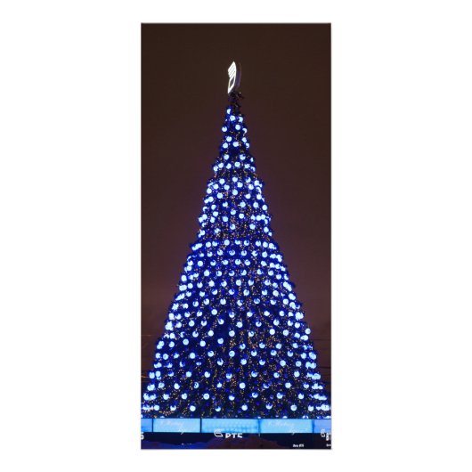 Blauer Weihnachtsbaum Werbekarte (Vorne)