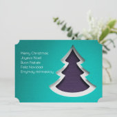 Blauer Weihnachtsbaum, zweiseitige Fotokarte Feiertagskarte (Stehend Vorderseite)