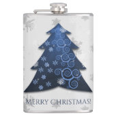 Blauer Weihnachtsbaumkolben Flachmann (Vorderseite)