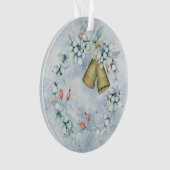 Blauer Weihnachtsbrunnen Elegant Vintag Rustikal Ornament (Vorderseite)