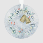 Blauer Weihnachtsbrunnen Elegant Vintag Rustikal Ornament (Rückseite)