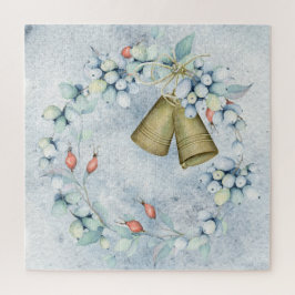 Blauer Weihnachtsbrunnen Elegant Vintag Rustikal Puzzle
