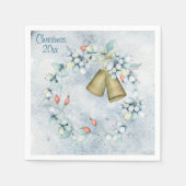 Blauer Weihnachtsbrunnen Elegant Vintag Rustikal Serviette (Vorderseite)