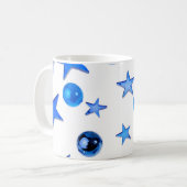 Blauer Weihnachtsdekor Foto Kaffeetasse (Vorderseite Links)
