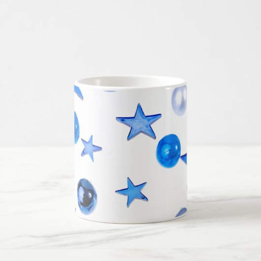 Blauer Weihnachtsdekor Foto Kaffeetasse (Mittel)