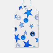 Blauer Weihnachtsdekor Foto mit tex Geschenkanhänger (Vorderseite)