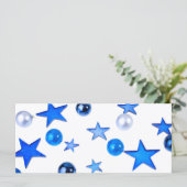 Blauer Weihnachtsdekor mit Text (Stehend Vorderseite)