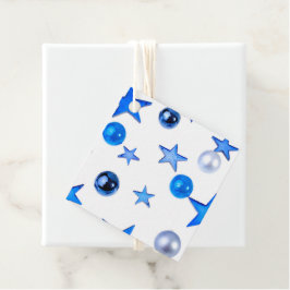 Blauer Weihnachtsdekor mit Text Geschenkanhänger