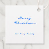 Blauer Weihnachtsdekor mit Text Geschenkanhänger (Rückseite)