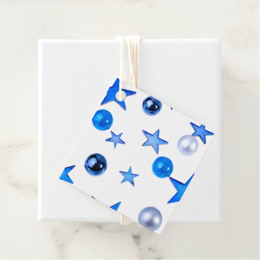 Blauer Weihnachtsdekor mit Text Geschenkanhänger (Beispiel)