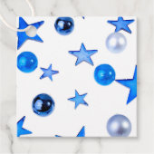 Blauer Weihnachtsdekor mit Text Geschenkanhänger (Vorderseite)