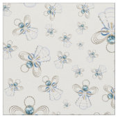 Blauer Weihnachtsengel des Glaubens Nahtloses Must Stoff (Nahaufnahme)