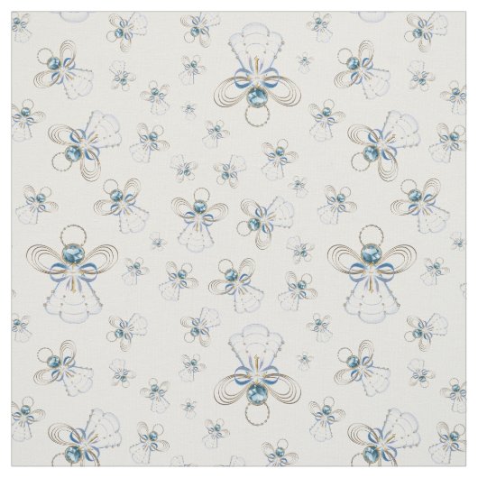 Blauer Weihnachtsengel des Glaubens Nahtloses Must Stoff (Muster)