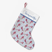 Blauer Weihnachtsgeburt - Personalisierter Name Kleiner Weihnachtsstrumpf (Vorderansicht (hängend))