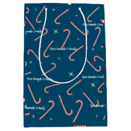 Blauer Weihnachtsgelb Lollies individuelle Name Mittlere Geschenktüte