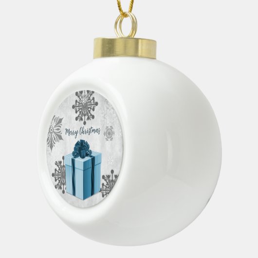 Blauer Weihnachtsgeschenk Feiertag Ornament (Rechts)