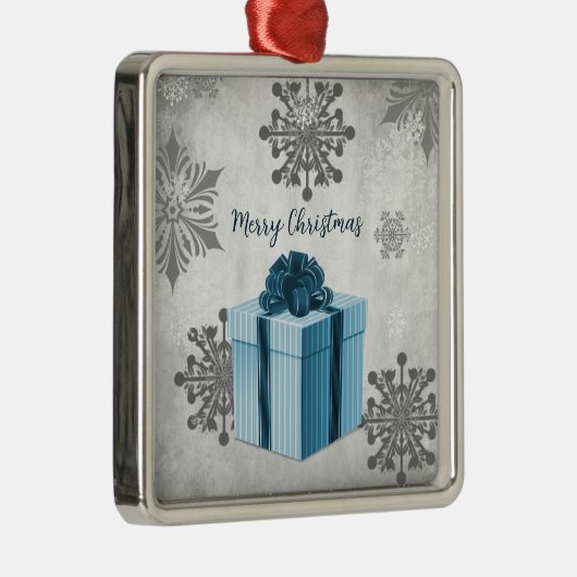 Blauer Weihnachtsgeschenk Feiertag Ornament (Rechts)