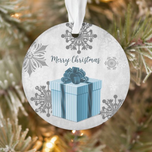 Blauer Weihnachtsgeschenk Feiertag Ornament (Baum)