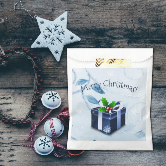 Blauer Weihnachtsgeschenk Gefallen Taschen Geschenktütchen