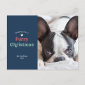 Blauer Weihnachtsmann Feiertagspostkarte (Vorderseite)