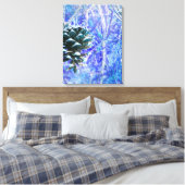 Blauer Weihnachtspinecone - Wrapped Canvas Leinwanddruck (Insitu (Schlafzimmer))