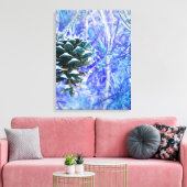 Blauer Weihnachtspinecone - Wrapped Canvas Leinwanddruck (Insitu (Wohnzimmer))