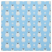 Blauer Weihnachtsschneeflocken Eisbär Stoff (Muster)