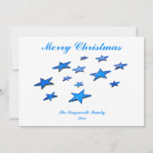 Blauer Weihnachtsstern mit individualisierbarem Te (Vorderseite)