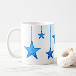 Blauer Weihnachtssternornament Foto Kaffeetasse