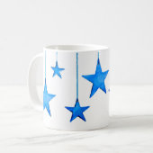 Blauer Weihnachtssternornament Foto Kaffeetasse (Vorderseite Links)