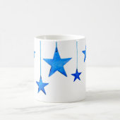 Blauer Weihnachtssternornament Foto Kaffeetasse (Mittel)