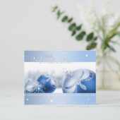Blauer Weihnachtstraum Postkarte (Stehend Vorderseite)