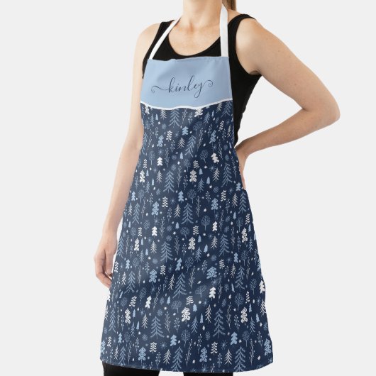 Blauer Weihnachtswald Schürze (InSitu)