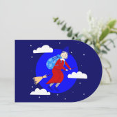 Blauer Weihnachtswitscher, Janna-Broomrider-Spookm Einladung (Stehend Vorderseite)