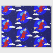 Blauer Weihnachtswitscher, Janna-Broomrider-Spookm Geschenkpapier (Flach)