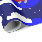 Blauer Weihnachtswitscher, Janna-Broomrider-Spookm Geschenkpapier (Rolleneckpunkt)