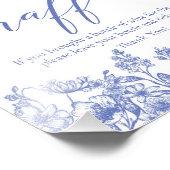 Blauer Wein Raffle Brautparty Spielzeichen Fotodruck (Ecke)