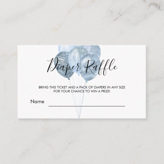 Blauer Weißballon Junge Duschdusche Windpreisraffi Begleitkarte (Vorderseite)