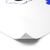 Blauer Weiße Kirschblüten Owl Poster (Ecke)