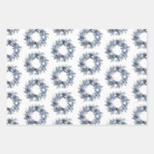 Blauer weiße Weihnachtsbaum Geschenkpapier Set (Vorderseite 3)