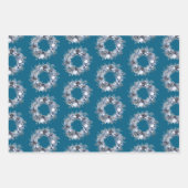 Blauer weiße Weihnachtsbaum Geschenkpapier Set (Vorderseite 3)