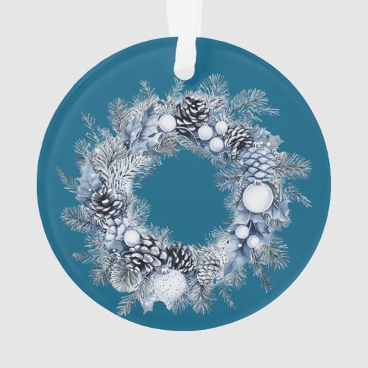 Blauer weiße Weihnachtsbaum Ornament (Rückseite)