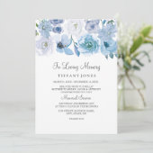 Blauer weißer Blütenschwarm im Love Memory Service Programm (Stehend Vorderseite)