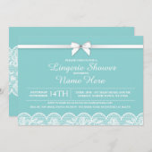 Blauer Weißer Brautparty Lingerie Einladung (Vorne/Hinten)