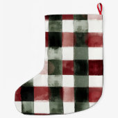 Blauer weißer Chic Großer Weihnachtsstrumpf (Rückseite)