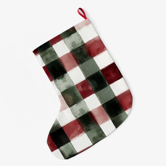 Blauer weißer Chic Großer Weihnachtsstrumpf (Rückseite (Hängend))