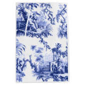 Blauer weißer Chinoiserie Toile Mittlere Geschenktüte (Vorderseite)